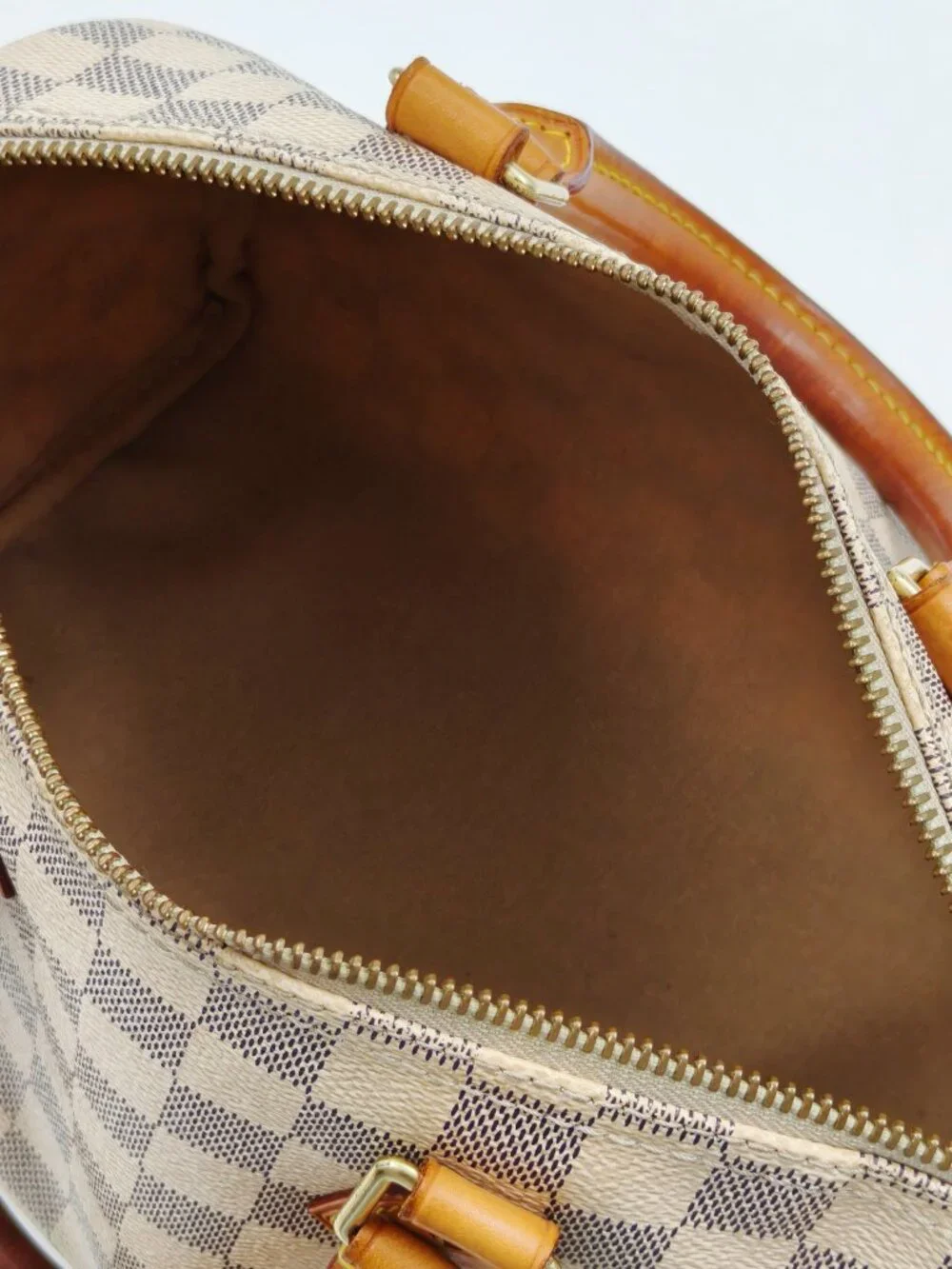 Louis Vuitton Damier Azur Speedy Bandoulière 30 White Checkered Satchel Bag - Picture 9 of 11